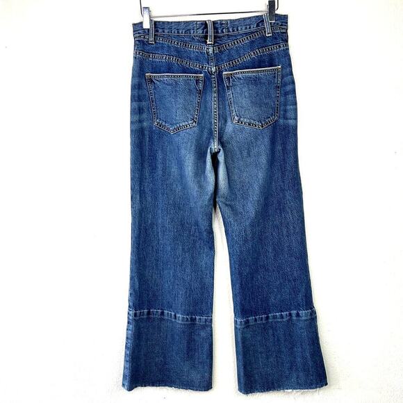 Free People Release Hem Wide Leg Denim Jeans Medium Wash High Waisted 28 - Picture 4 of 6